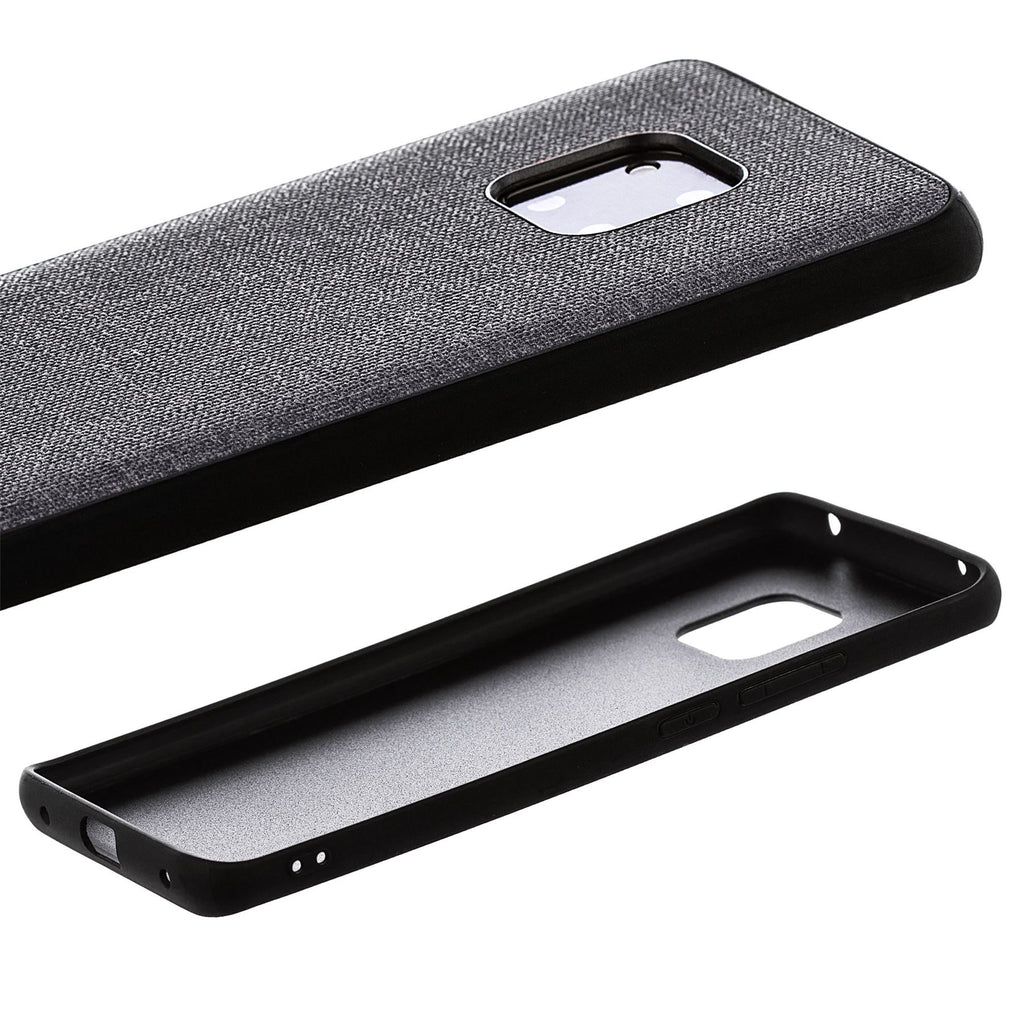 Lilware Canvas Rubberized Texture Plastic Phone Case Compatible with Huawei Mate 20 Pro. Grey