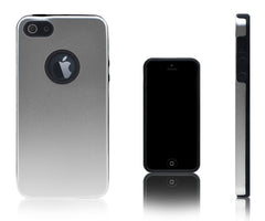 Xcessor Force Field - Metallic Hard Case für Apple iPhone 5 und 5S. Metall und Silikon. Silberfarben