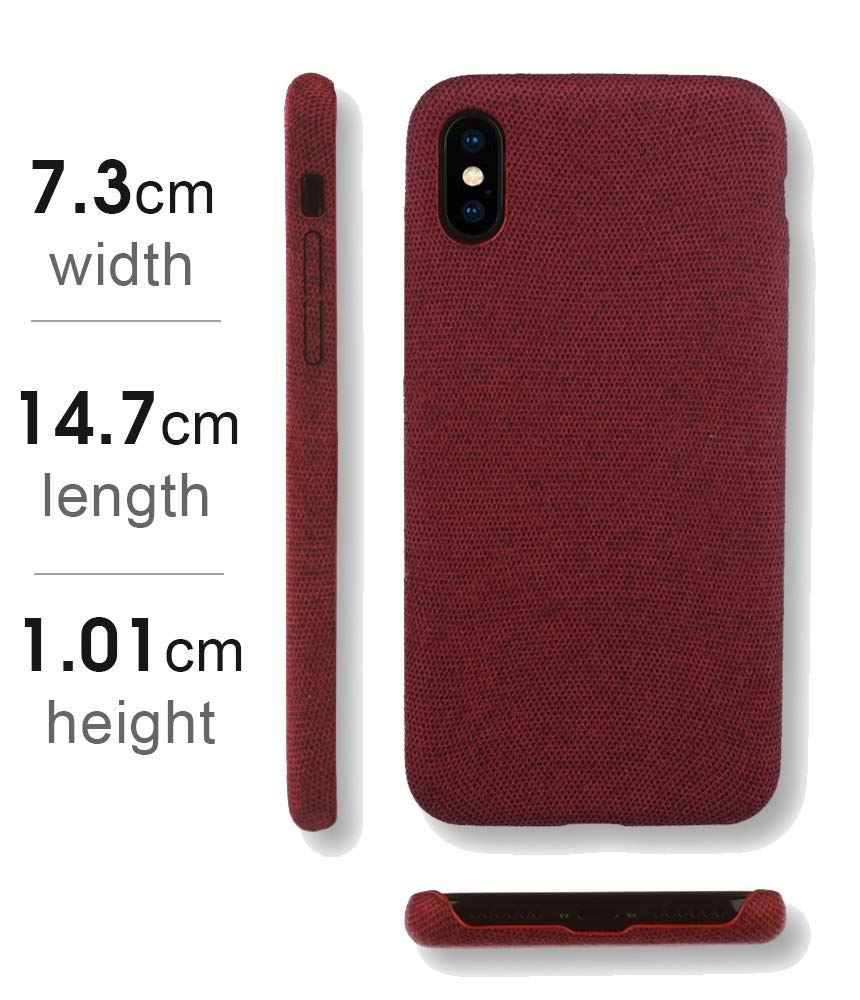 Lilware Schutzhülle für Apple iPhone X / iPhone XS, weicher Stoff, strukturierter Kunststoff, Beerenrot