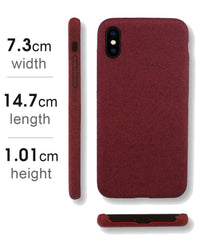 Lilware Soft Fabric Texture Plastic Phone Case for Apple iPhone X / iPhone XS - Berry Red