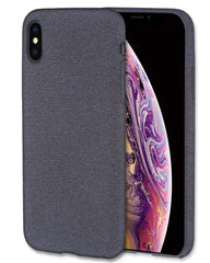 Lilware Soft Fabric Texture Plastic Phone Case for Apple iPhone XS Max - Navy