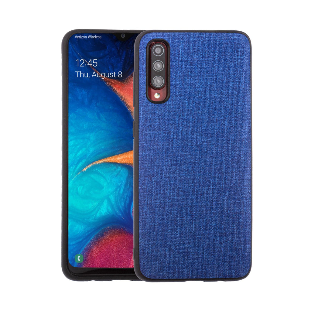 Lilware Canvas-Handyhülle aus gummiertem Kunststoff für Samsung Galaxy A70/A70S. Blau