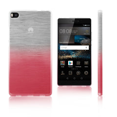 Xcessor Transition Color Flexible TPU Case for Huawei P8. With Gradient Silk Thread Texture. Transparent / Pink