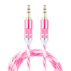 Lilware Braided Woven Fabric Transparent PVC Jacket 0.9M Aux Audio Cable 3.5mm Jack Male to Male Cord For Multimedia Devices - Red