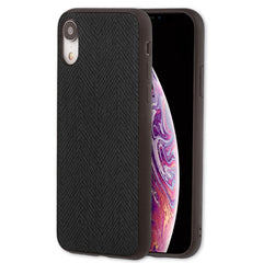 Lilware Canvas Z Handyhülle aus gummiertem Kunststoff mit Textur für Apple iPhone XR. Schwarz