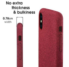 Lilware Soft Fabric Texture Plastic Phone Case for Apple iPhone X / iPhone XS - Berry Red