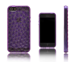 Xcessor Liquid Cell - Flexible TPU-Hülle für Apple iPhone 5 und 5S mit optischem Wellenillusionseffekt. Lila / Transparent