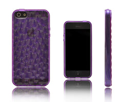 Xcessor Liquid Cell - Flexible TPU Case for Apple iPhone 5 and 5S With Optical Ripple Illusion Effect. Purple / Transparent