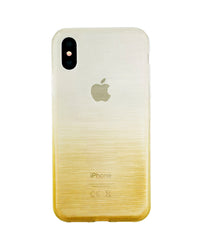 Xcessor Transition Color Flexible TPU Case for Apple iPhone X. With Gradient Silk Thread Texture.Transparent / Gold