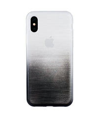 Xcessor Transition Color Flexible TPU Case for Apple iPhone X . With Gradient Silk Thread Texture.Transparent / Grey