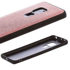 Lilware Canvas Rubberized Texture Plastic Phone Case Compatible with Huawei Mate 20. Pink