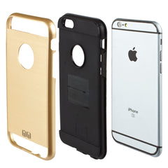 Lilware Armor Slim Fit Hartplastik Robuste Hülle Dual Layer Cover für Apple iPhone 6 6S. Gold / Schwarz