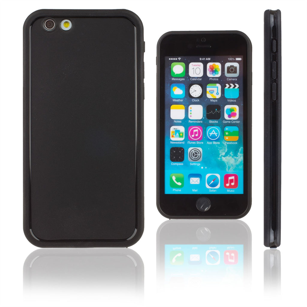 Xcessor Two Part Flip Open Flexible TPU Case for Apple iPhone 6 6S. Back and Front Protection. Transparent / Black