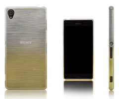 Xcessor Transition Color Flexible TPU Case for Sony Xperia Z3. With Gradient Silk Thread Texture.Transparent / Gold