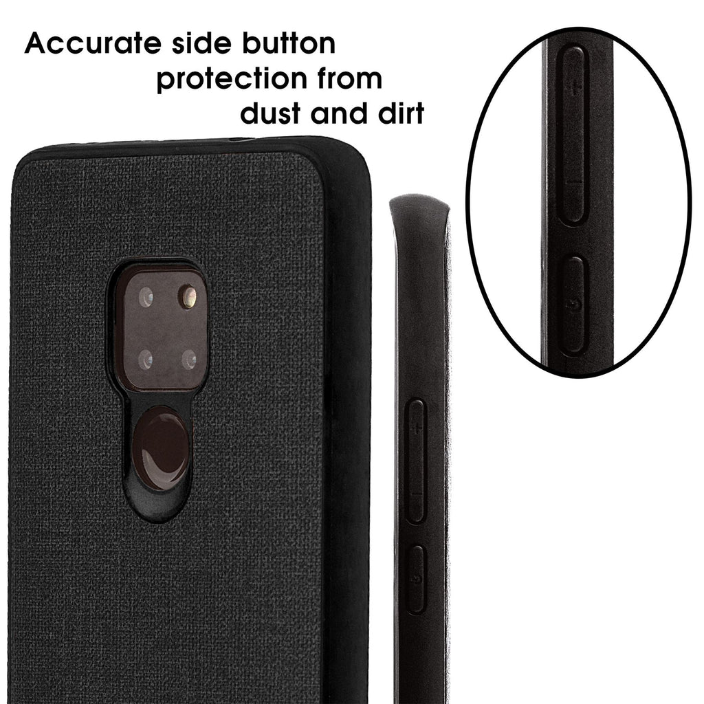 Lilware Canvas Rubberized Texture Plastic Phone Case Compatible with Huawei Mate 20. Black