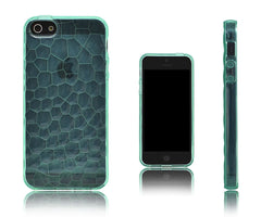 Xcessor Liquid Cell - Flexible TPU Case for Apple iPhone 5 and 5S With Optical Ripple Illusion Effect. Green / Transparent