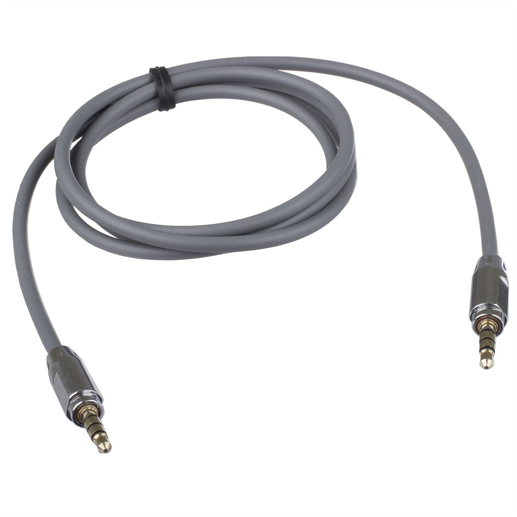 Lilware gummiertes 35 Zoll (90 cm) AUX-Audiokabel, 3,5 mm Klinkenstecker auf Stecker, Kabel für Multimedia-Geräte – Grau