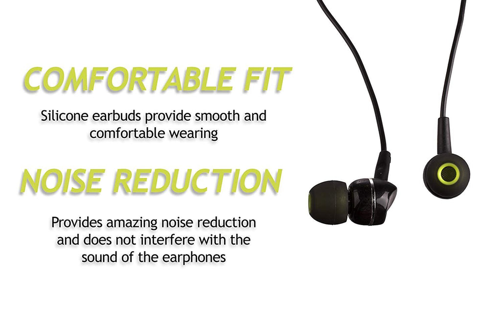 Xcessor (L) 7 Pairs (14 Pieces) of Silicone Replacement In Ear Earphone Large Size Earbuds. Bicolor. Large. Black / Green