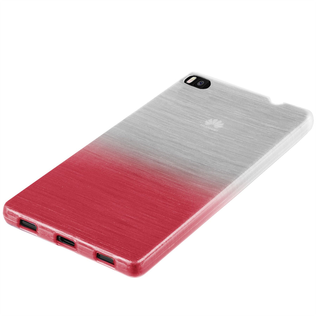 Xcessor Transition Color Flexible TPU Case for Huawei P8. With Gradient Silk Thread Texture. Transparent / Pink