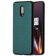 Lilware Canvas Rubberized Texture Plastic Phone Case for OnePlus 6T. Greenish Blue