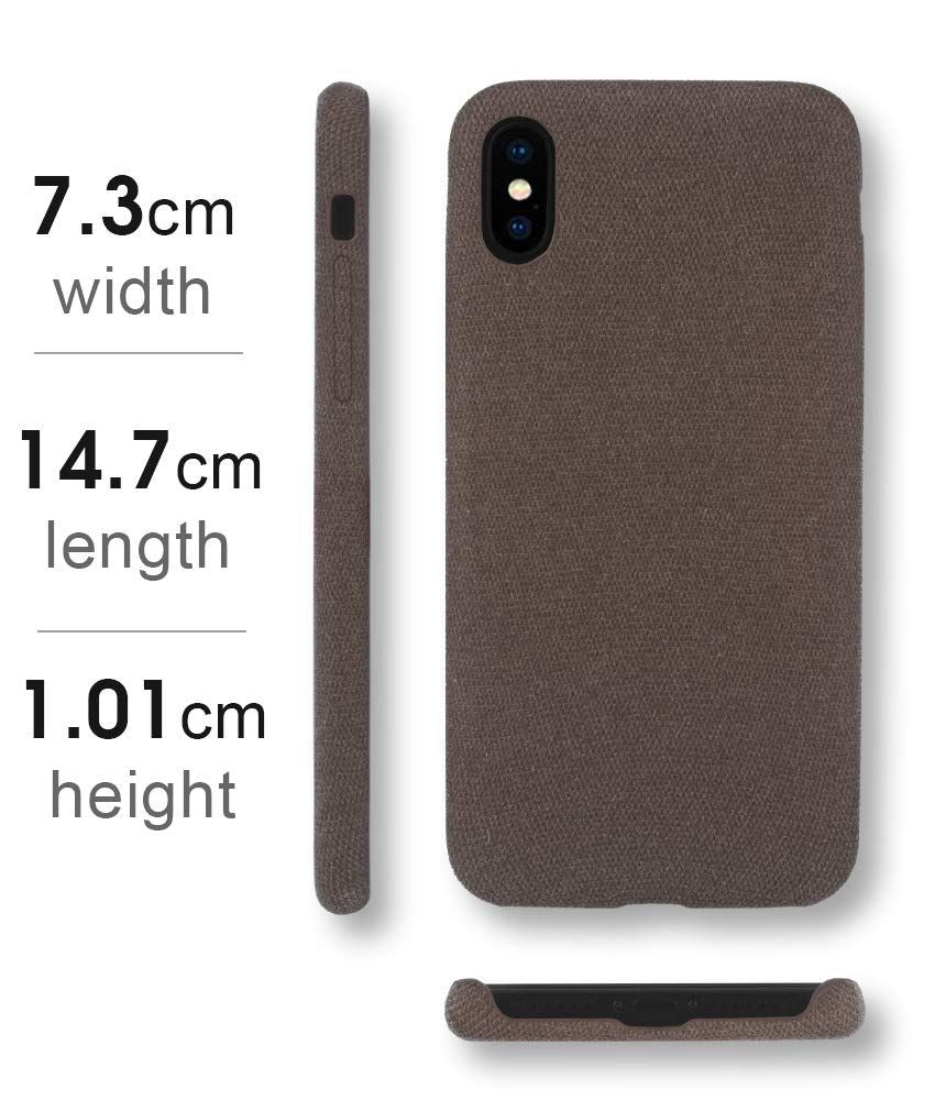 Lilware Soft Fabric Texture Plastic Phone Case for Apple iPhone X / iPhone XS - Brown