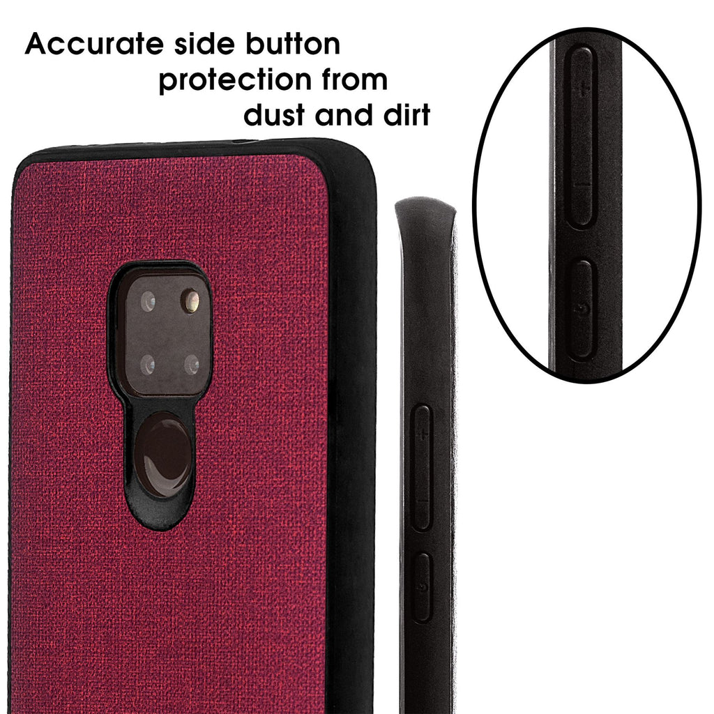 Lilware Canvas Rubberized Texture Plastic Phone Case Compatible with Huawei Mate 20. Red