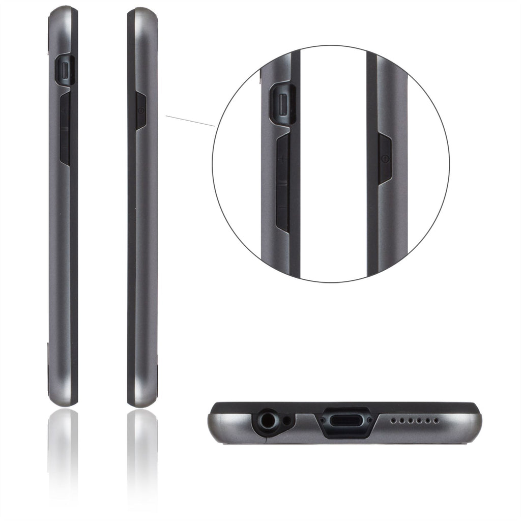 Lilware Armor Slim Fit Hartplastik Robuste Dual Layer Hülle für Apple iPhone 6 6S. Dunkelsilber/Schwarz