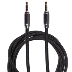 Lilware AUX-Audiokabel, 3,5 mm Klinkenstecker auf 3,5 mm Stecker, geflochtenes Nylongewebe, 90 cm, für Multimedia-Geräte, Schwarz