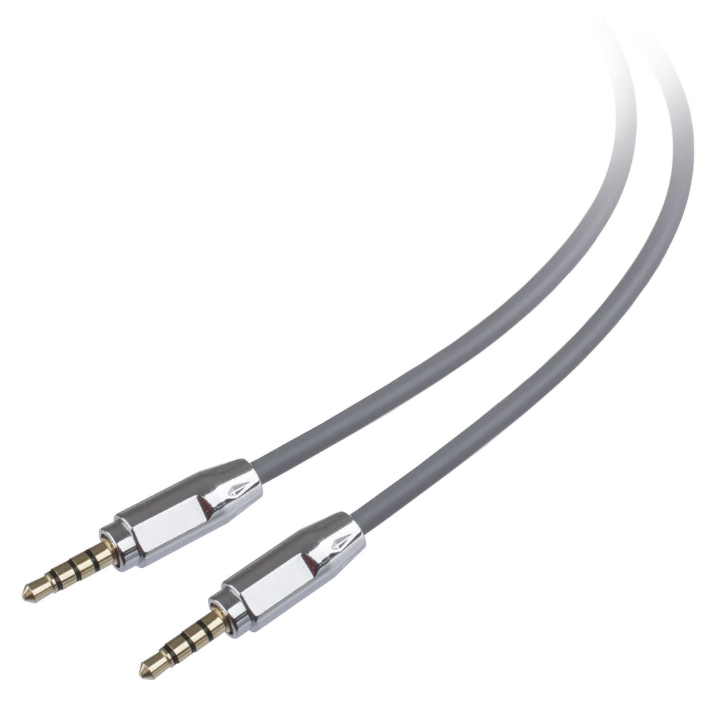 Lilware gummiertes 35 Zoll (90 cm) AUX-Audiokabel, 3,5 mm Klinkenstecker auf Stecker, Kabel für Multimedia-Geräte – Grau