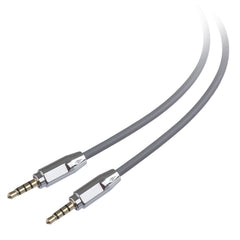 Lilware gummiertes 35 Zoll (90 cm) AUX-Audiokabel, 3,5 mm Klinkenstecker auf Stecker, Kabel für Multimedia-Geräte – Grau