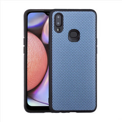 Lilware Canvas X Fabric Texture Plastic Phone Case for Samsung Galaxy A10S. Blue