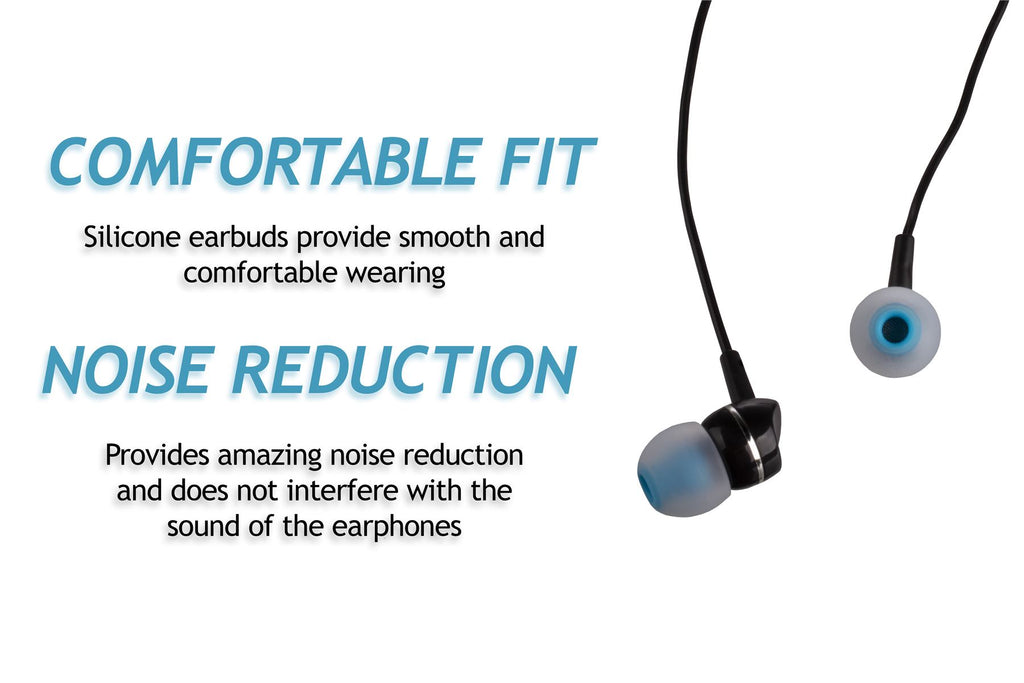 Xcessor (S/M/L) 6 Pairs (12 Pieces) of Silicone Replacement In Ear Earphone S/M/L Size Earbuds. Bicolor. Transparent / Blue