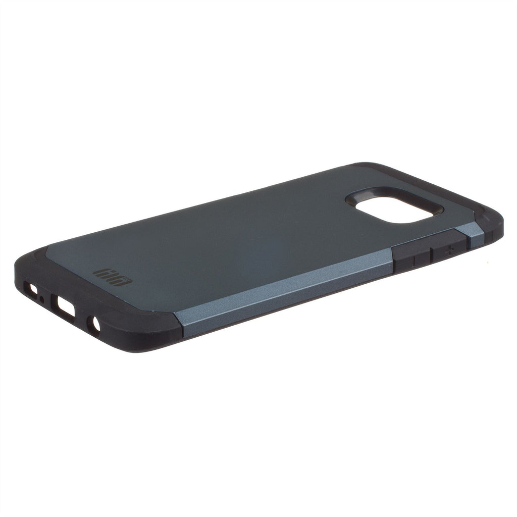 Lilware Angular Armor Hard Plastic Case for Samsung Galaxy S7 edge. Rugged Dual Layer Protective Cover. Black / Dark Blue