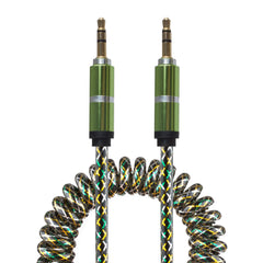 Lilware Rubberized Coiled Spring Auxiliary 3.5mm Audio Male To Male Cable For Multimedia Devices - Green