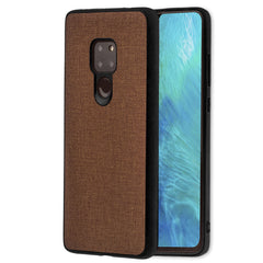 Lilware Handyhülle aus gummiertem Canvas mit Textur, Kunststoff, kompatibel mit Huawei Mate 20. Braun