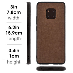 Lilware Canvas Rubberized Texture Plastic Phone Case Compatible with Huawei Mate 20 Pro. Brown