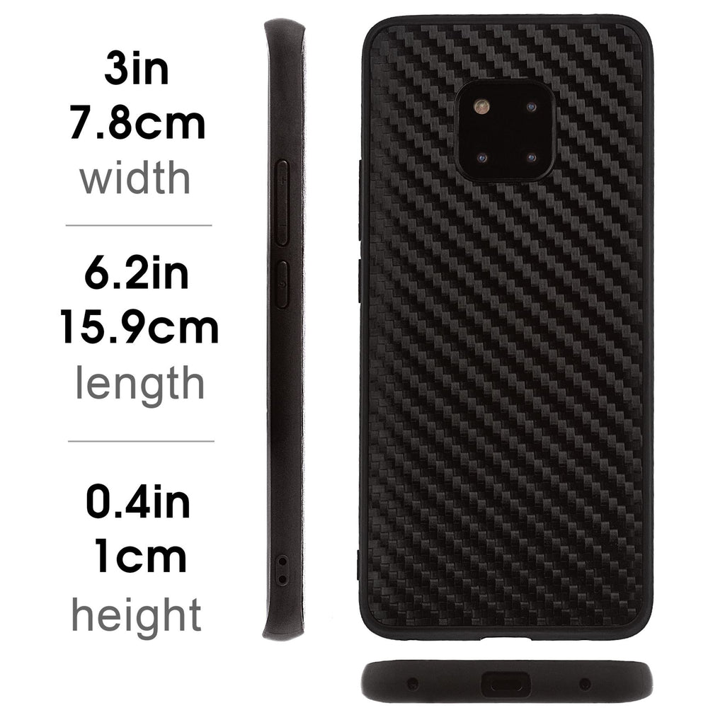 Lilware Carbon Texture Plastic Phone Case Compatible with Huawei Mate 20 Pro. Black