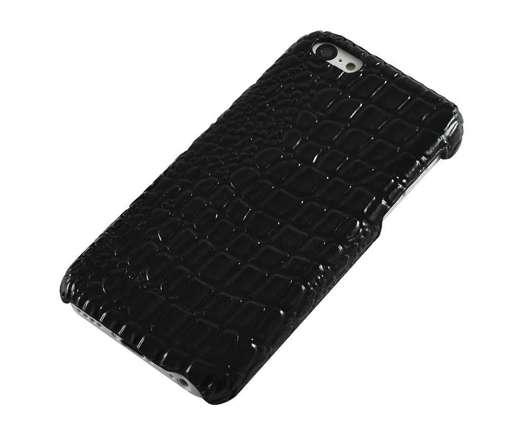 Xcessor Crocodile Skin Effect Hard Plastic Case for Apple iPhone 5C. Black