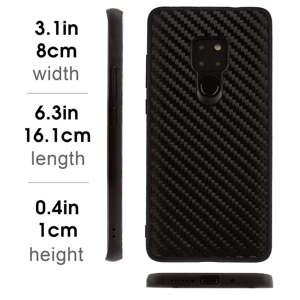 Lilware Carbon Texture Plastic Phone Case Compatible with Huawei Mate 20. Black