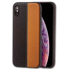 Lilware Bicolor PU Leather Phone Case for Apple iPhone XS Max. Brown / Black