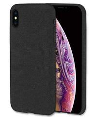 Lilware Soft Fabric Texture Plastic Phone Case for Apple iPhone X / iPhone XS - Black