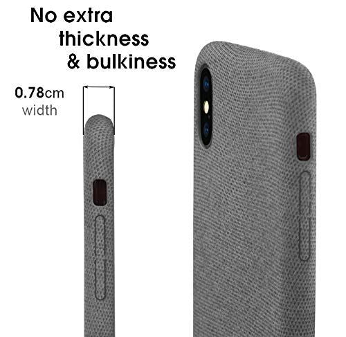 Lilware Soft Fabric Texture Plastic Phone Case for Apple iPhone X / iPhone XS - Grey