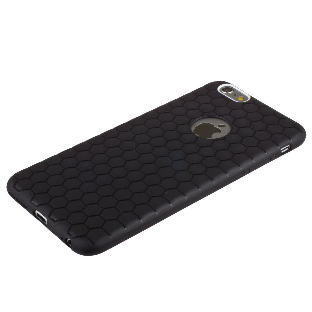 Xcessor Hexagon Texture TPU Gel Hybrid Case for Apple iPhone 6 Plus. Black