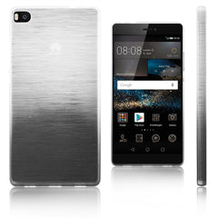 Xcessor Transition Color Flexible TPU Case for Huawei P8. With Gradient Silk Thread Texture. Transparent / Grey