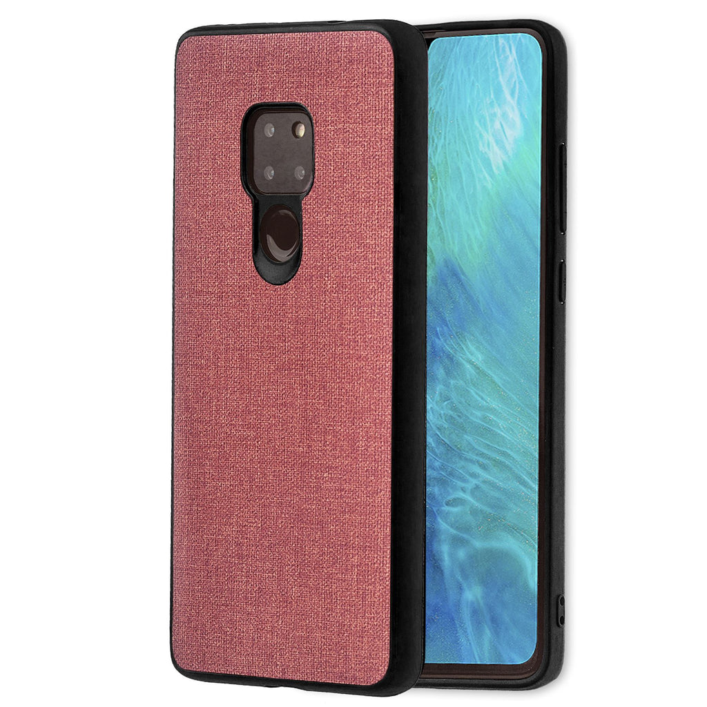 Lilware Canvas Rubberized Texture Plastic Phone Case Compatible with Huawei Mate 20. Pink