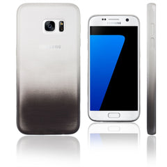 Xcessor Transition Color Flexible TPU-Hülle für Samsung Galaxy S7 SM-G930. Mit Farbverlauf-Seidenfadenstruktur. Transparent / Grau