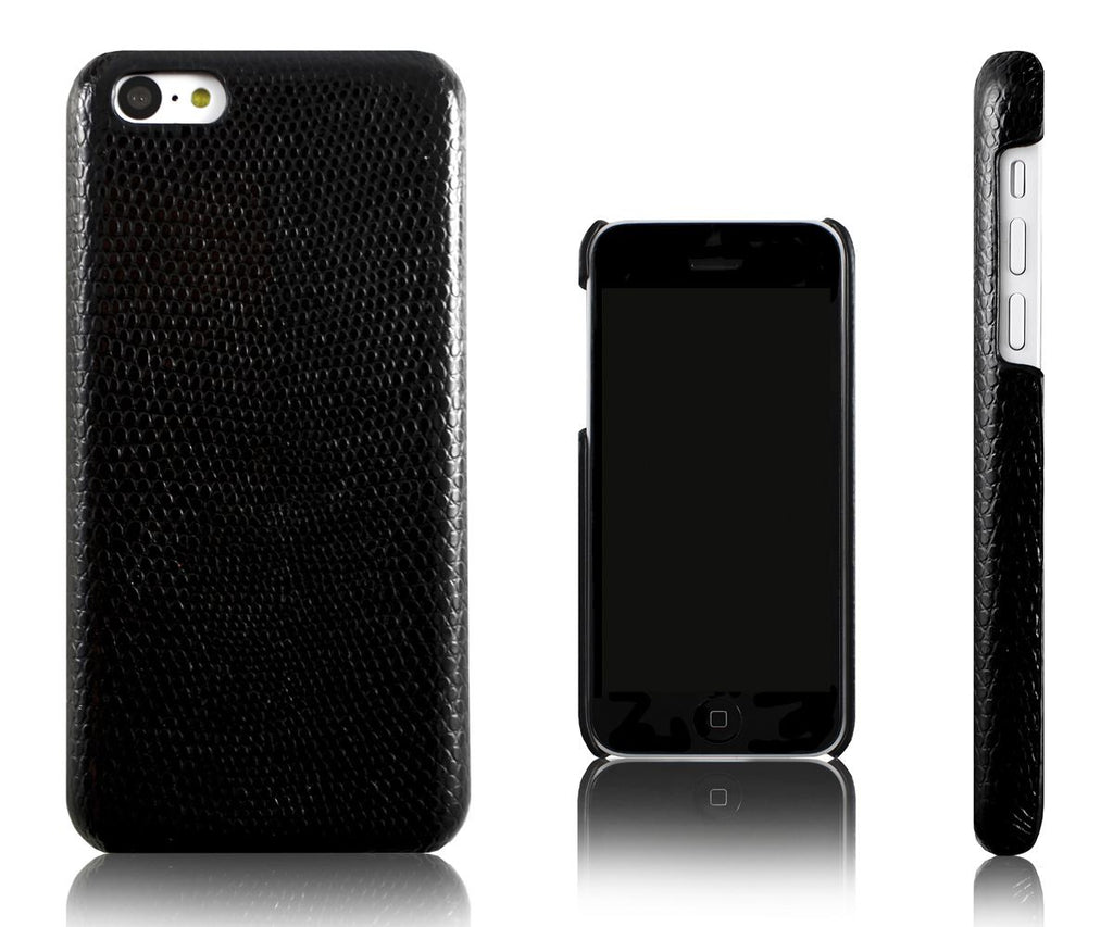 Xcessor Snake Skin Effect Hard Plastic Case for Apple iPhone 5C. Black