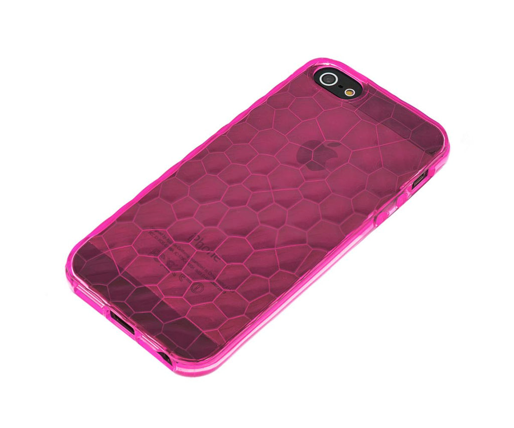Xcessor Liquid Cell - Flexible TPU-Hülle für Apple iPhone 5 und 5S mit optischem Wellenillusionseffekt. Rosa / Transparent