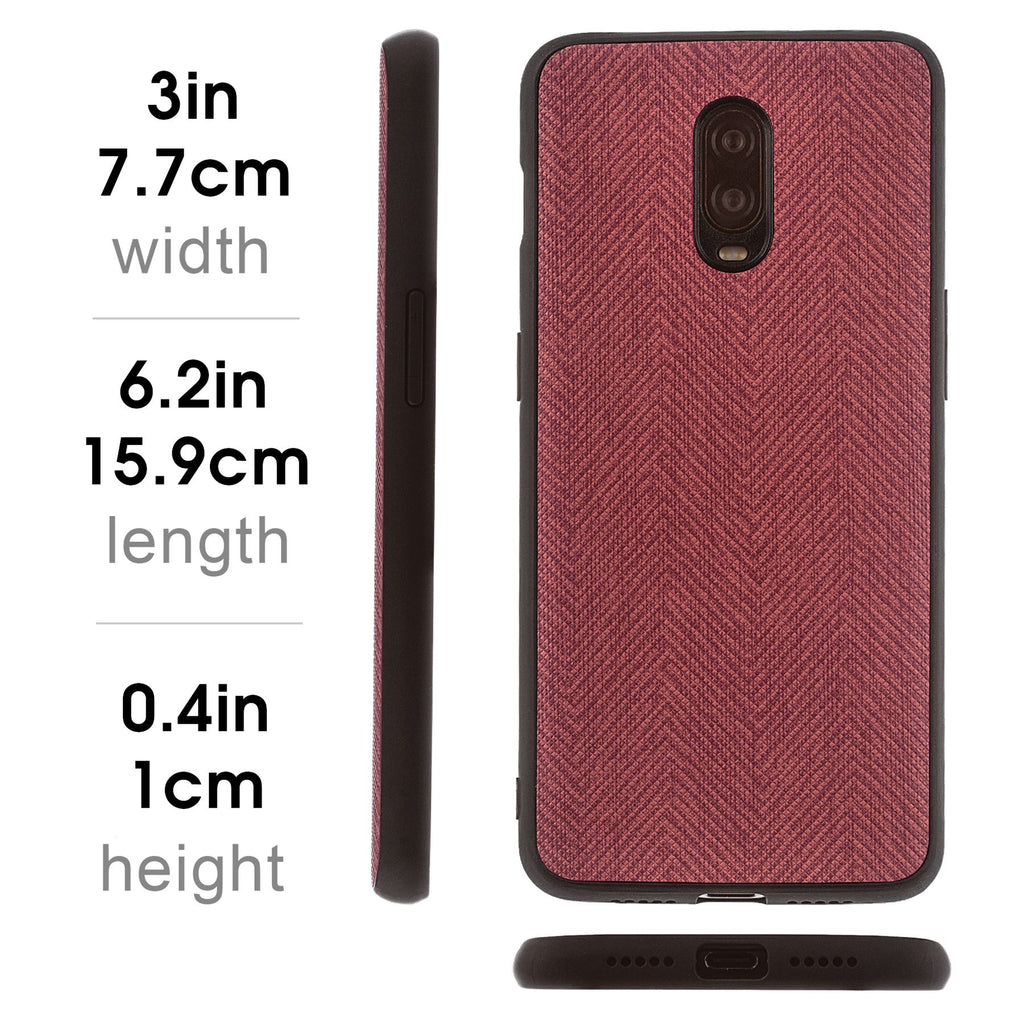 Lilware Canvas Z Rubberized Texture Plastic Phone Case for OnePlus 6T. Dark Pink