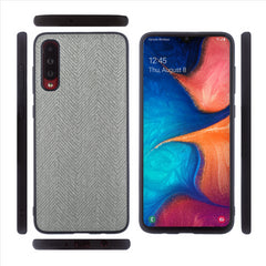 Lilware Canvas Z Handyhülle aus gummiertem Kunststoff mit Textur für Samsung Galaxy A70/A70S. Dunkelgrau